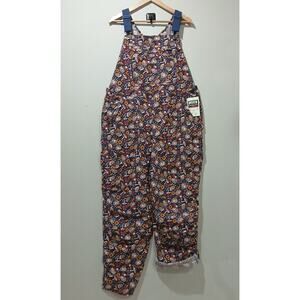 DULUTH TRADING Heirloom Gardening Bib Overalls XL x 31 NWT Hedgehog Mushroom
